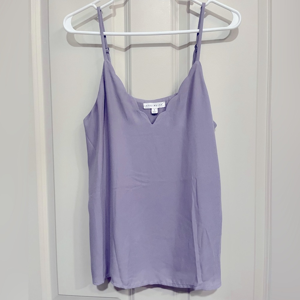 SOCIALITE scalloped purple camisole